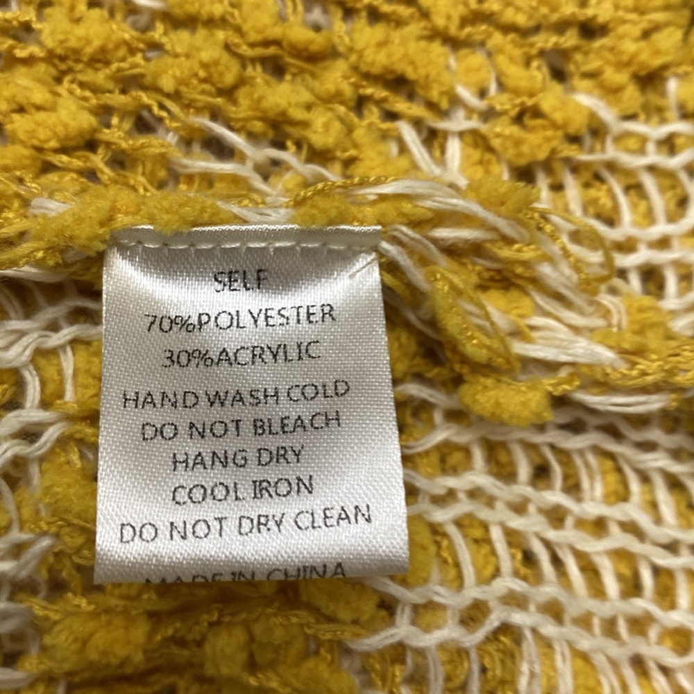Vibrant Yellow and White Knit Sweater - Picture 12 of 12